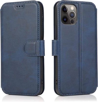Geschikt voor Apple iPhone 12 Pro Bookcase | Blauw | Pasjeshouder Hoesje | Portemonnee