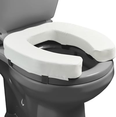 Gewatteerde Toiletverhoger - Verhoogd Zitkussen - Comfortabel Zitten - Stevige Hoge Dichtheid - 2 Inch Verhoging - Wit