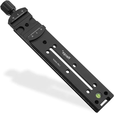 200mm Nodal Slide Double Dovetail Focusing Track Plate met Snelle Ontgrendeling voor Camera Panoramafoto's en Macro-opnamen, Geschikt voor Arca Swiss en RRS Systemen