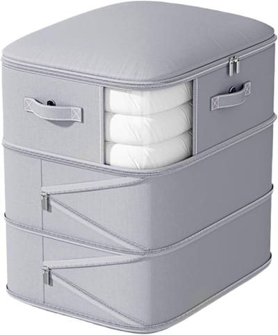 Dekbed Opbergzakken - Opberg Organisatoren - Kleding Opbergen - Grote Capaciteit - 54x42x60cm - Grijs