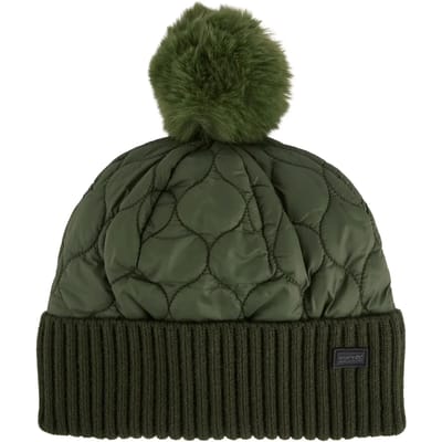 Doorgestikte regenproof unisex muts met pompon