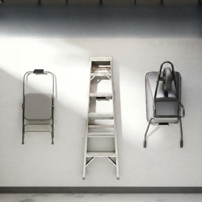 Ladderhaak Set - Gereedschapshanger Muurbevestiging - Garage Organisatie - Verbrede U-Vorm - 2 stuks - Zwart