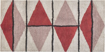 PURNIA - Laagpolig vloerkleed - Lichtbeige - 80 x 150 cm - Katoen