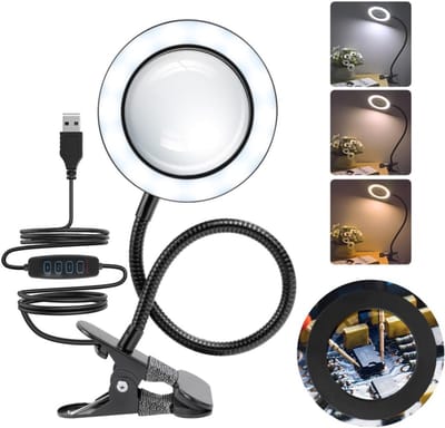 CLVP® Vergrootglas met Verlichting - Loeplamp - Vergrootspiegel Led - Zwart