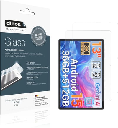 dipos – 2x Matte Pantserfolie geschikt voor LORDWIT L30 | 9H Screenprotector