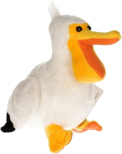 Cornelissen Knuffel pelikaan - wit/grijs - 17 cm - pluche - knuffeldier - vogelknuffel - cadeauartikel - vogel