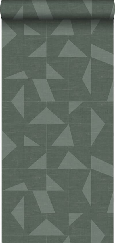 Origin Wallcoverings behang grafisch motief met geweven structuur groen - 347755 - 0,53 x 10,05 m