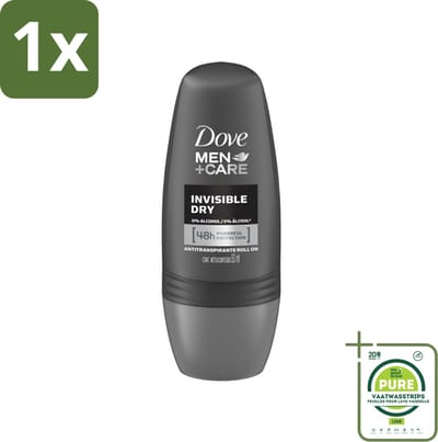1 x Dove - Deodorant - Roll-on Men Care Invisible Dry - Voor een droge huid - 50 ml - Dove Men+Care Invisible Dry - Roll-on Deodorant - Anti-transpiratie - Zweetbehandeling - Onzichtbare Deodorant