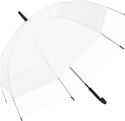 Dailygoods- Paraplu automatisch openend - Winddicht - Transparant - 130 cm diameter - 8 versterkte spaken - Lichtgewicht 0,43 kg - Regenboogparaplu