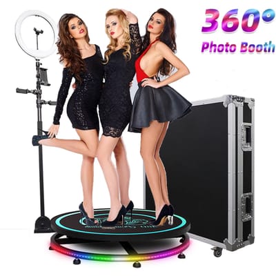 360 Fotohokje Draaibare Machine RGB Ringlicht Aanpasbaar voor Bruiloft Feest Evenement Automatische Fotostudio Kit
