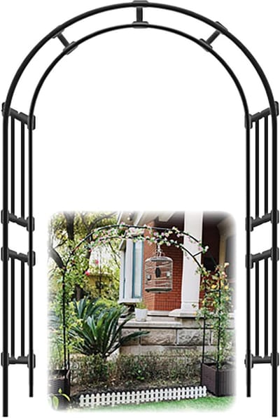 Metalen Tuin Prieel - Bloemenboog Plantensteun - Klimplanten Ondersteunen - Roestbestendig Staal - 1.2x2.4m - Roze