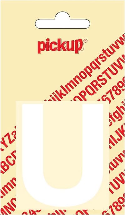 Pickup plakletter Helvetica 60 mm - wit U