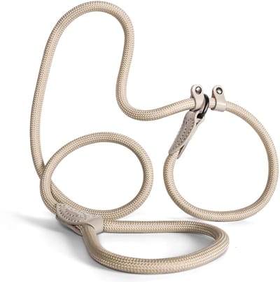 Dailygoods- Retrieverleine 150 cm - Hondenriem voor grote honden - Sliplijn met schokdemper - Trainingslijn - Robuust leer - Tot 15 kg