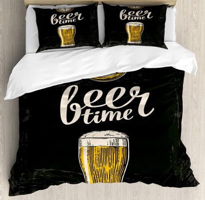 ABAKUHAUS bierdekbedovertrek voor eenpersoonsbedden, mijtveilige allergiepatiënten met kussensloop, 130 x 200 cm, donkergroene gele creme