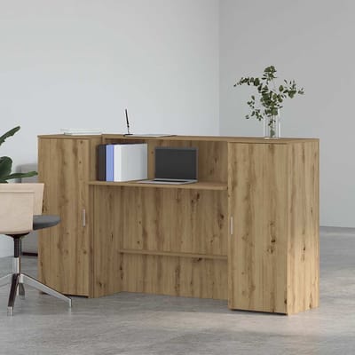 vidaXL - Receptiebalie - 180x50x103,5cm - bewerkt - hout - artisanaal - eikenkleur