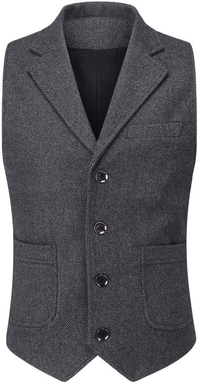 ALLTHEMEN Heren Effen V-Hals Gilet Vest - Comfortabele Casual Vest voor Alle Seizoenen - S