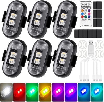 Draadloze LED-lampen voor auto's - 8 kleuren - Waterdicht en USB-oplaadbare Stroboscooplichten met Afstandsbediening
