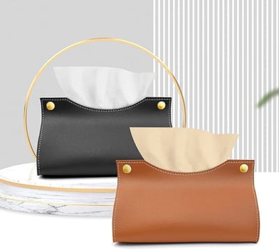 Moderne Tissue Dispenser voor Badkamer, Slaapkamer, Auto en Kantoor - 20 x 13 x 12 cm, Zwart, Decoratief en Functioneel