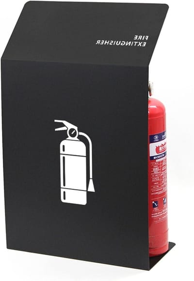 Brandblusser Kast - Veiligheidskast - Veiligheid Bewaren - RVS Materiaal - 70 cm Hoog - Zwart
