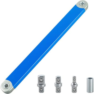 Verlengde offset steeksleutel Verlengtool voor krappe ruimtes met 1/2 , 1/4  en 3/8  aandrijfadadapters Universeel blauw