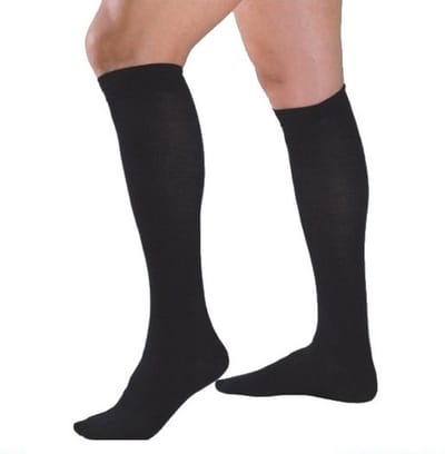 Orione Reissteunkousen - Zachte Compressie - Steunkousen - Compressiekousen - Vliegkousen - Unisex - Zwart - Maat S (38-40)