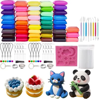 Dailygoods- Kleiset 48 Kleuren - 11 Sculptuurtools - Inclusief 100 Zipper Bags - Creativiteit Stimuleren - Fijne Motoriek Ontwikkelen - Zachte Klei