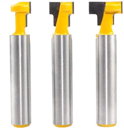 3-delige T-Slot Cutter Set voor Houtbewerking, Carbide Snijgereedschap, Precisie Frees Bits, Geschikt voor Router en Houtbewerking