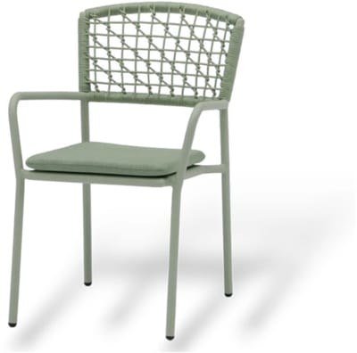 hamilton bay - tuinstoel - Ease - Palm Green Cross - met kussen - rope met aluminium
