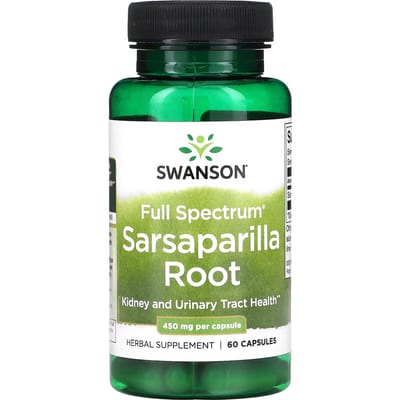 Volledig spectrum sarsaparillawortel, 450 mg, 60 capsules