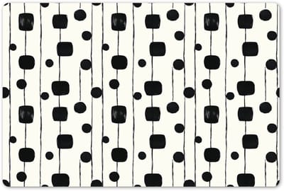 Placemats 45x30 cm - Placemat kunststof - 1 stuk - Grafisch - Modern - Zwart - Borden onderleggers - Decoratie voor op tafel - Keuken tafeldecoratie accessoires - Vinyl onderlegger - Tafelversiering