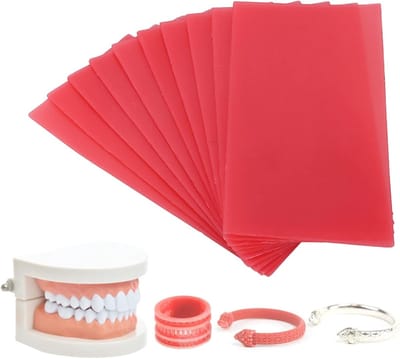 Carving Wax Platen - Modelleerwas Sieraden - Prothese Gieten - 10 Stuks Set - 1.3mm Dikte - Rood