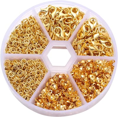 Sluitingen Sieraden Maken Volwassenen Pakket - 570 stuks Karabijnsluiting, Knijpkralen & Ringetjes - Goud - Kasey