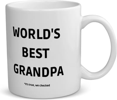 Akyol - world's best grandpa it's true we checked koffiemok - theemok - Opa - werelds beste opa - verjaardag - cadeautje voor opa - opa artikelen - kado - geschenk - 350 ML inhoud