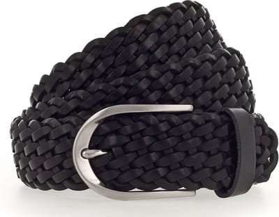 Vanzetti Leren Riem Braided Women's Leather Belt W100 Black Zwart