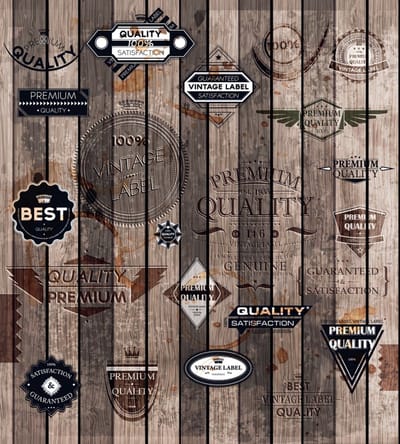 Fotobehang - Vintage Label 225x250cm - Vliesbehang