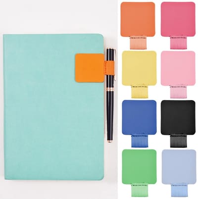 Dailygoods- Penhouder Zelfklevend - 10 Kleuren - Pen Loop - Penring - Geschikt voor Notitieboek - Duurzaam PU Leer - Pennetje