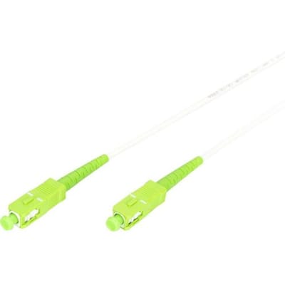 Digitus DK-2922A-20-SCA-SX Glasvezel Optische vezel, Glasvezel Aansluitkabel 20 m Wit, Groen, Limoengroen, Lime Green [1x SC APC-stekker - 1x SC
