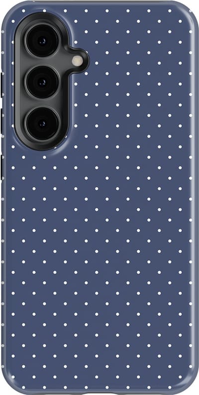 Micro Dots Tough Hoesje Samsung Galaxy S24 | Geschikt Voor Mag | Stippen Motief Backcover Samsung Galaxy S24 Indigo Spark