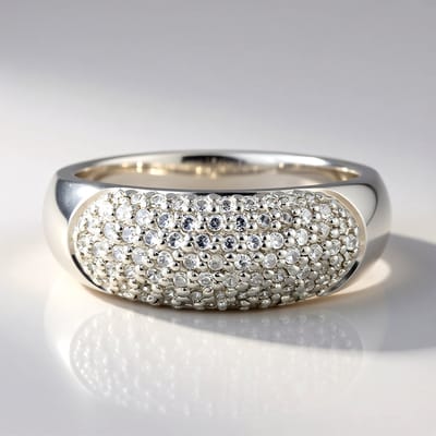 Cavill - Zilveren ring 925 sterling - 79 Cambodjaanse zirkonen pavé briljant - 0,595 ct - Elegante glanzende ring - Chique sieraad