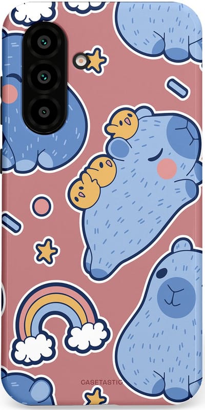 Casetastic Hoesje Geschikt voor Samsung A56 / A36 - Stijlvolle Beschermende Duo-layer Case - Capibara knuffelvriend