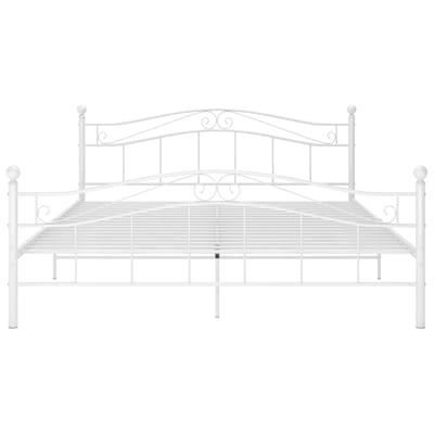 vidaXL - Bedframe - metaal - wit - 140x200 - cm