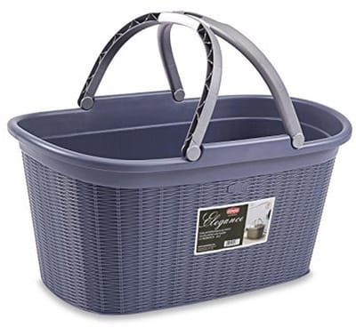 Elegante wasmand met handgrepen - Marineblauw 38 x 58 x 29,5 cm