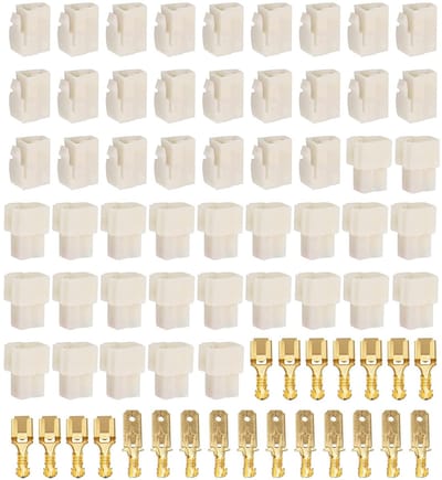 Dailygoody - Kabelstekkers 150 stuks - 2-polig - Eenvoudig te verbinden - 6,3 mm - Mannelijk Vrouwelijk - Geschikt voor auto en motorfiets - H343