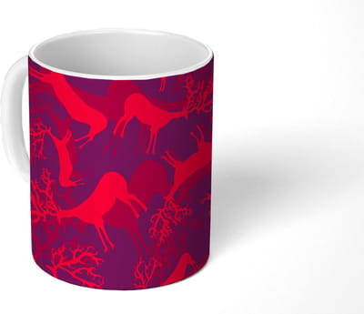 Mok - Koffiemok - Hert - Patroon - Kleuren - Mokken - 350 ML - Beker - Koffiemokken - Theemok
