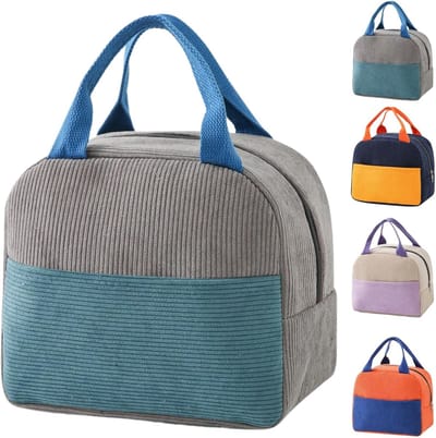 Lunchtas voor dames en heren - herbruikbare lekvrije koeltas, lichtgewicht thermische lunchbox voor kantoor, sportschool, strand en reizen (grijsblauw)