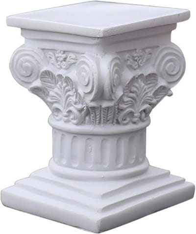 Romeinse zuil - Griekse zuil sculptuur - Feestdecoratie tafel - Kunsthars duurzaam - 115 x 85 x 8 cm - Wit