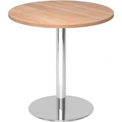 BISTRO F80R C - Systeem conferentietafel Walnoot Chroom Ø 80