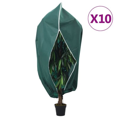vidaXL - Plantenhoezen - met - ritssluiting - 10 - st - 70 - g/m² - 1x1,55 - m