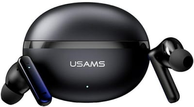 Koptelefoon Bluetooth USAMS Echo E02 TWS ANC+ENC draadloos zwart