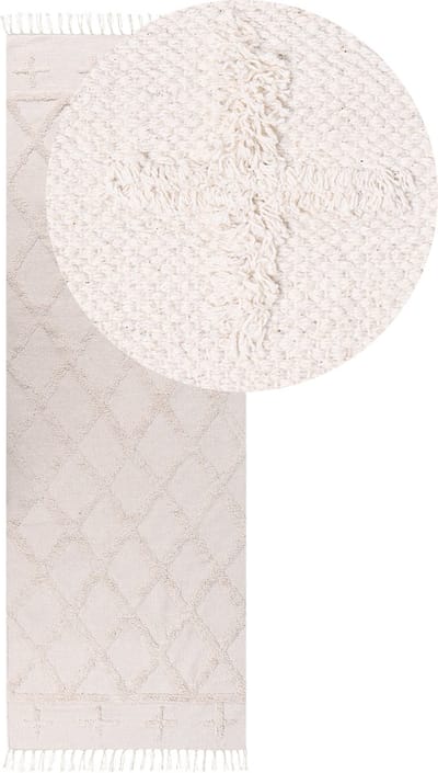 TOZLU - Laagpolig vloerkleed - Beige - 80 x 230 cm - Katoen